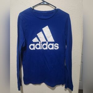 Adidas Blue Long Sleeve Tee with Iconic Logo